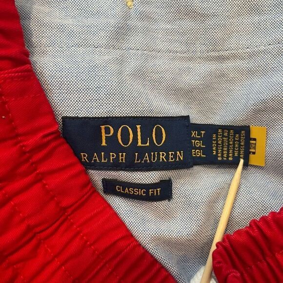 NWT Polo Ralph Lauren Shorts Red XL TALL Elastic Waist 9” inseam $98 - Picture 8 of 9